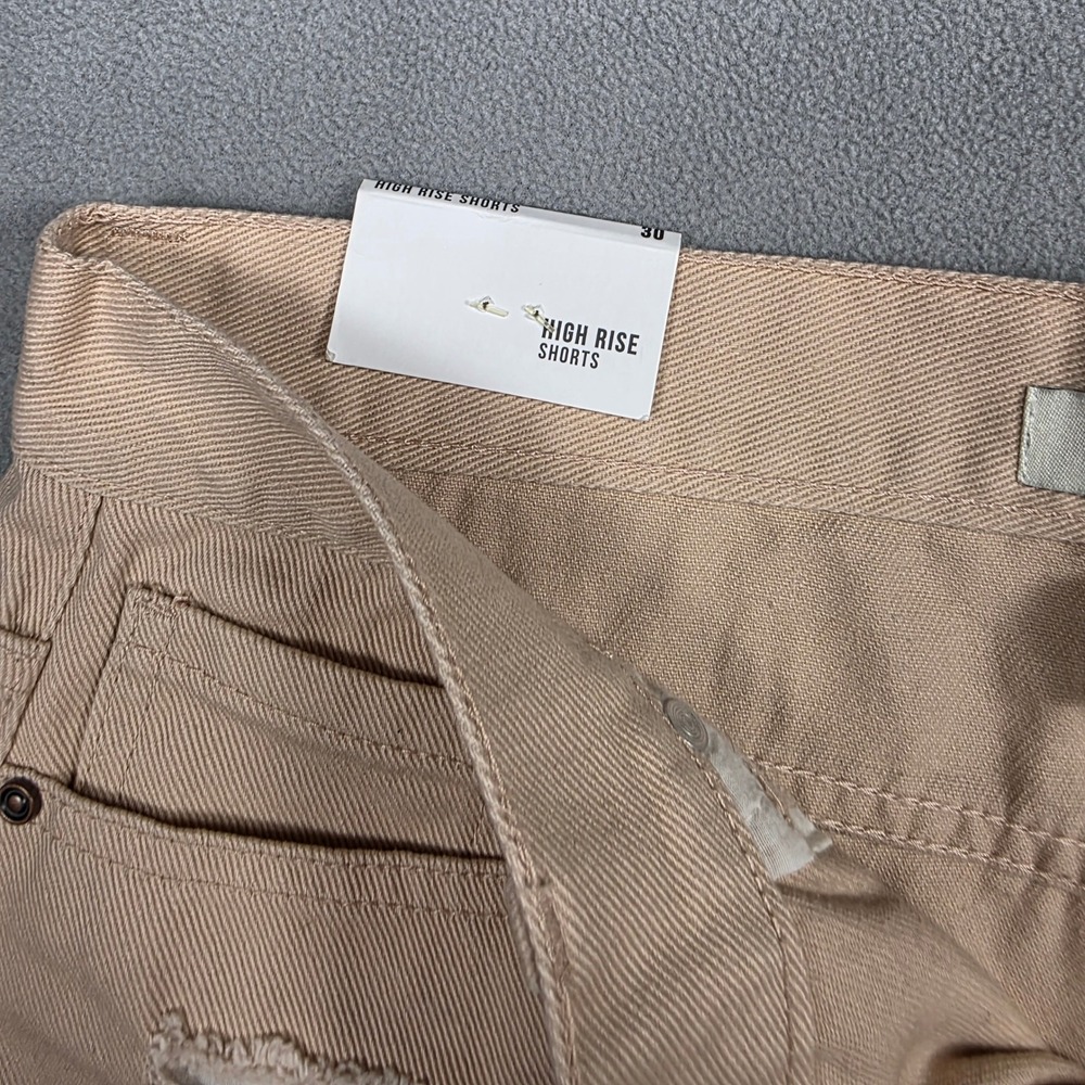 Forever 21 Jean Shorts Women 30 Tan High Rise Shorts Distressed - Picture 6 of 8